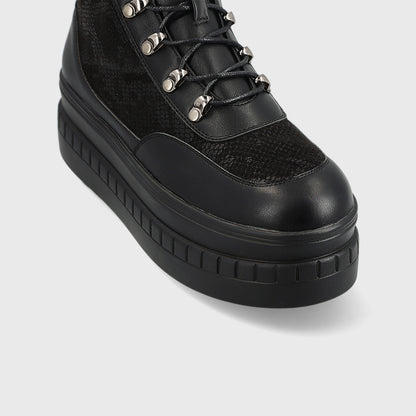 Zapatilla Plataforma Negra Mujer 13267