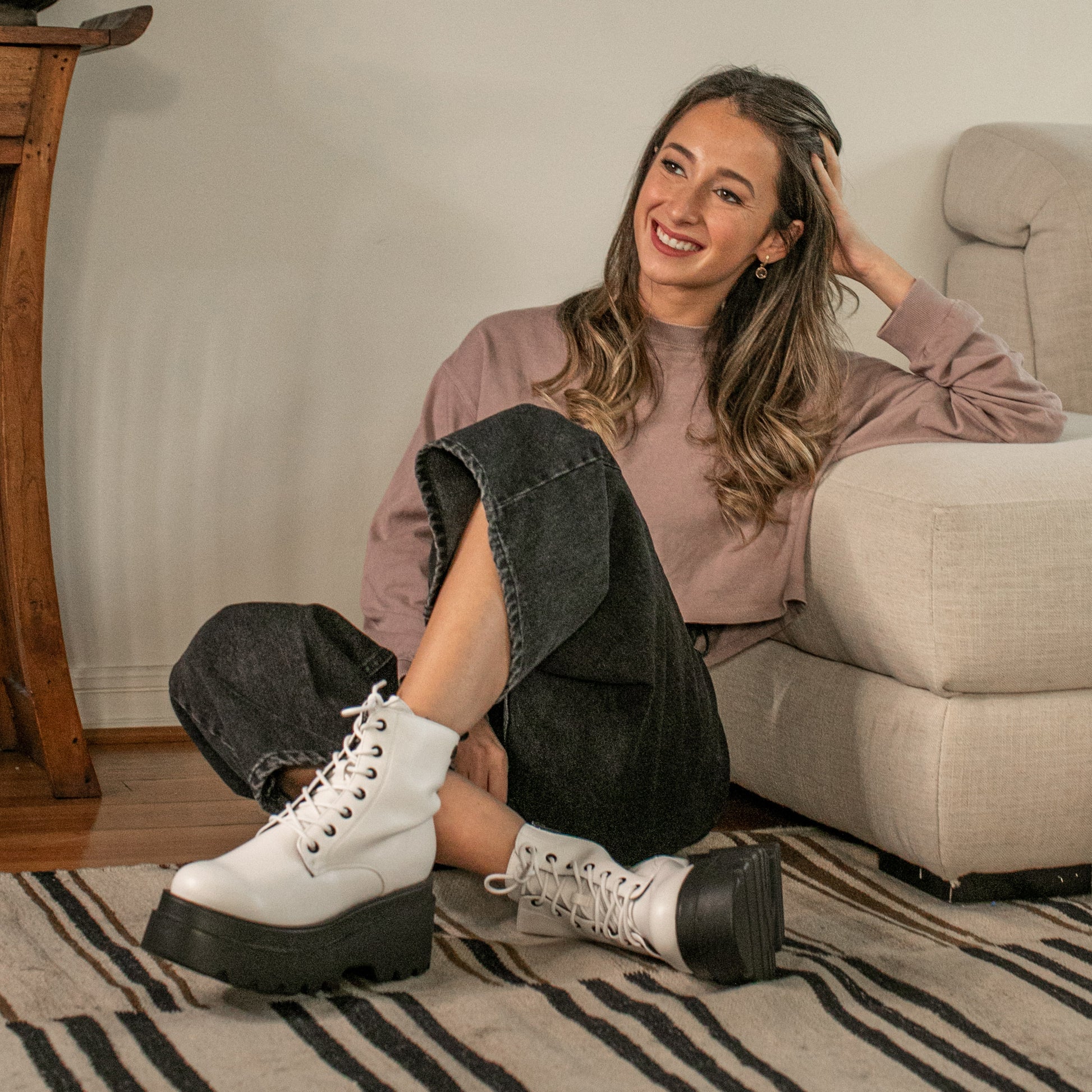 Borcego Blanco Mujer 13521
