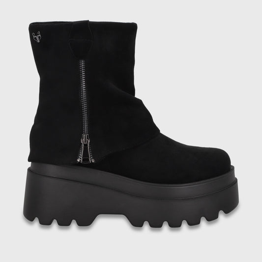 Botín Plataforma Negro Mujer 13526