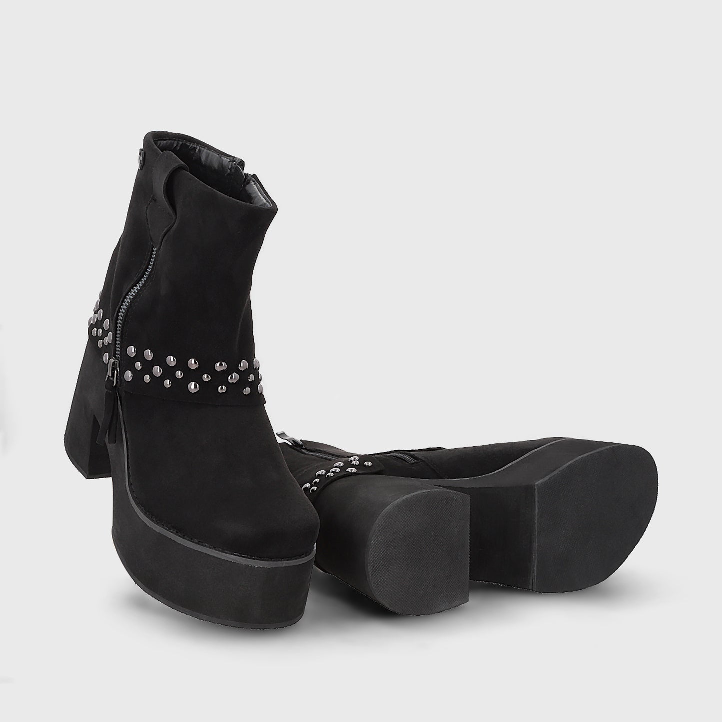 Botín Plataforma Negro Mujer 15045