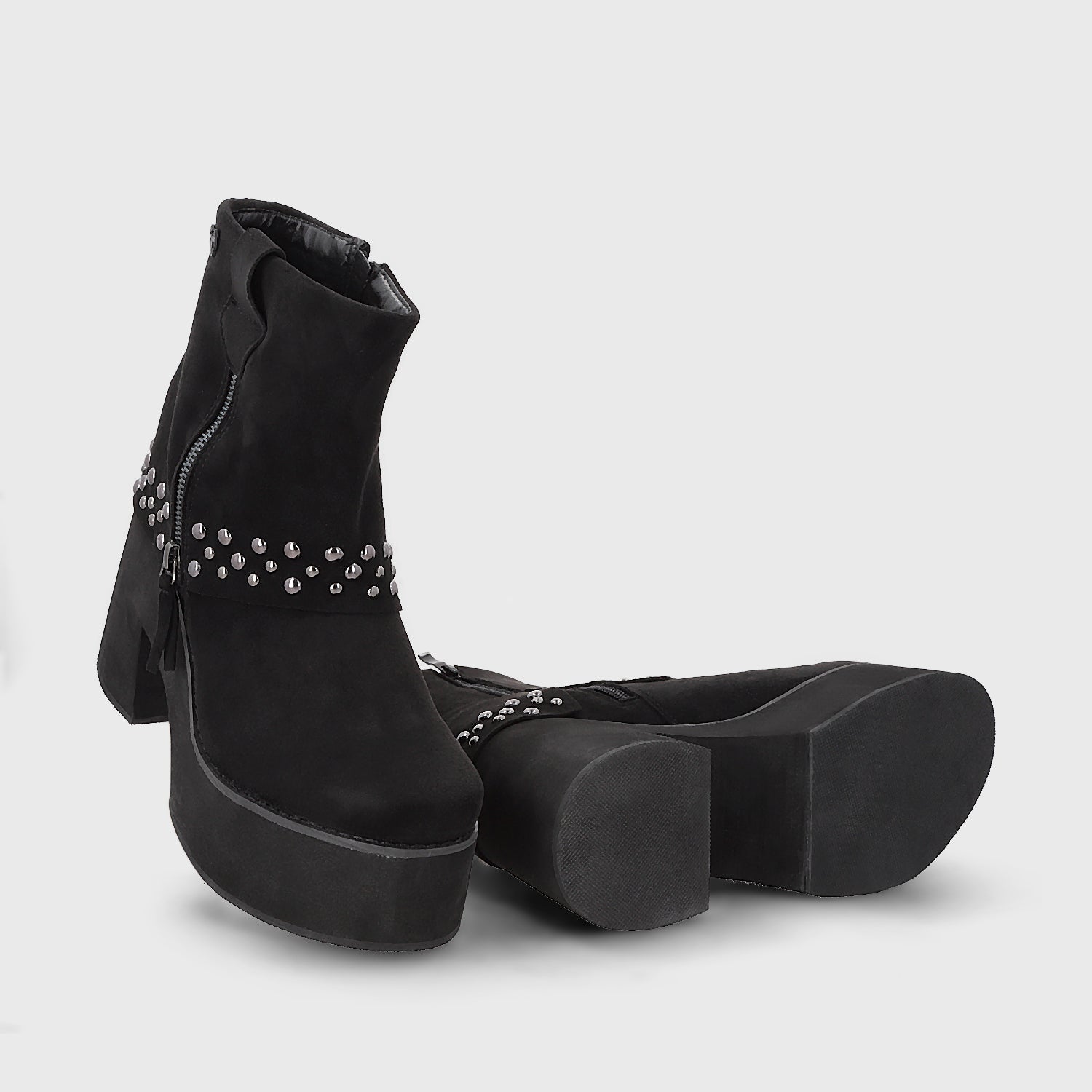 Botín Plataforma Negro Mujer 15045