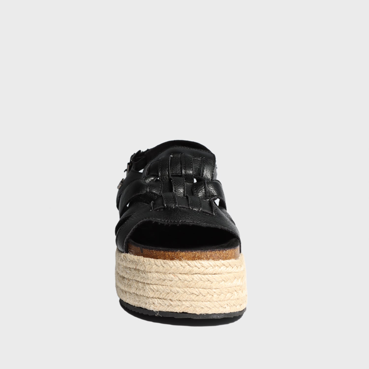 Sandalia Plataforma Negra Mujer 15250