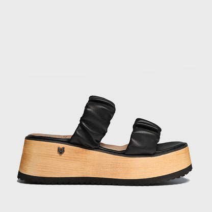 Sandalia Plataforma Negra Mujer 15280