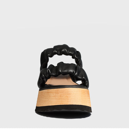 Sandalia Plataforma Negra Mujer 15280