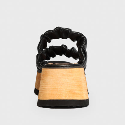 Sandalia Plataforma Negra Mujer 15280