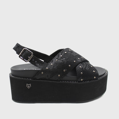 Sandalia Negra Mujer 15663