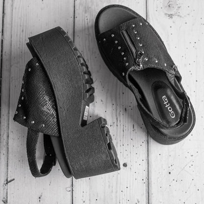 Sandalia Negra Mujer 15673