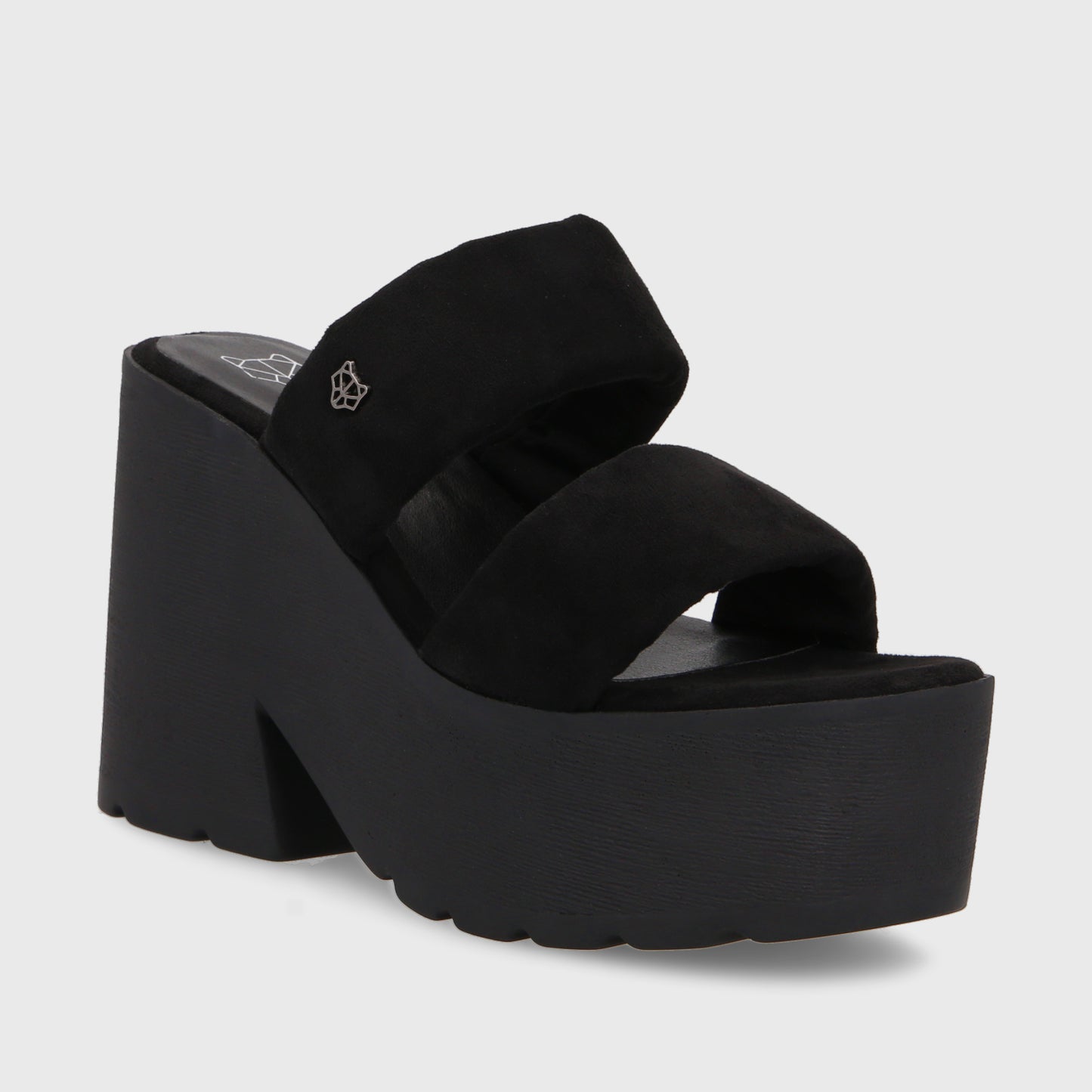 Sandalia Plataforma Negra Mujer 15695