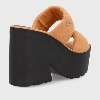 Sandalia Plataforma Café Mujer 15695