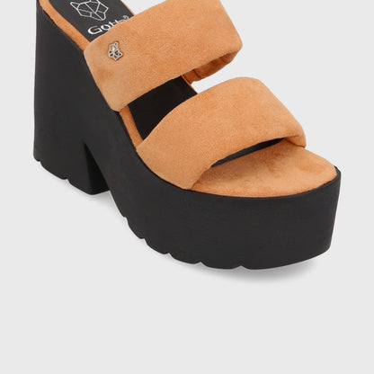 Sandalia Plataforma Café Mujer 15695