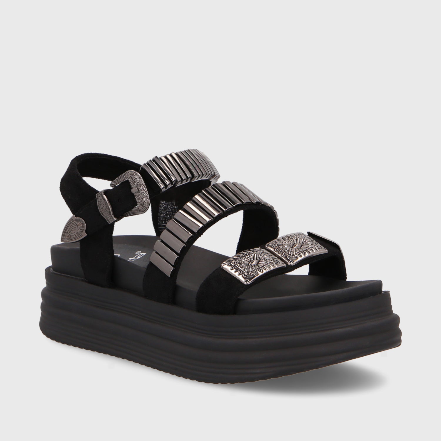 Sandalia Plataforma Negra Mujer 15710