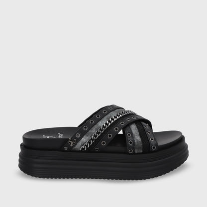Sandalia Plataforma Negro Mujer 1571B