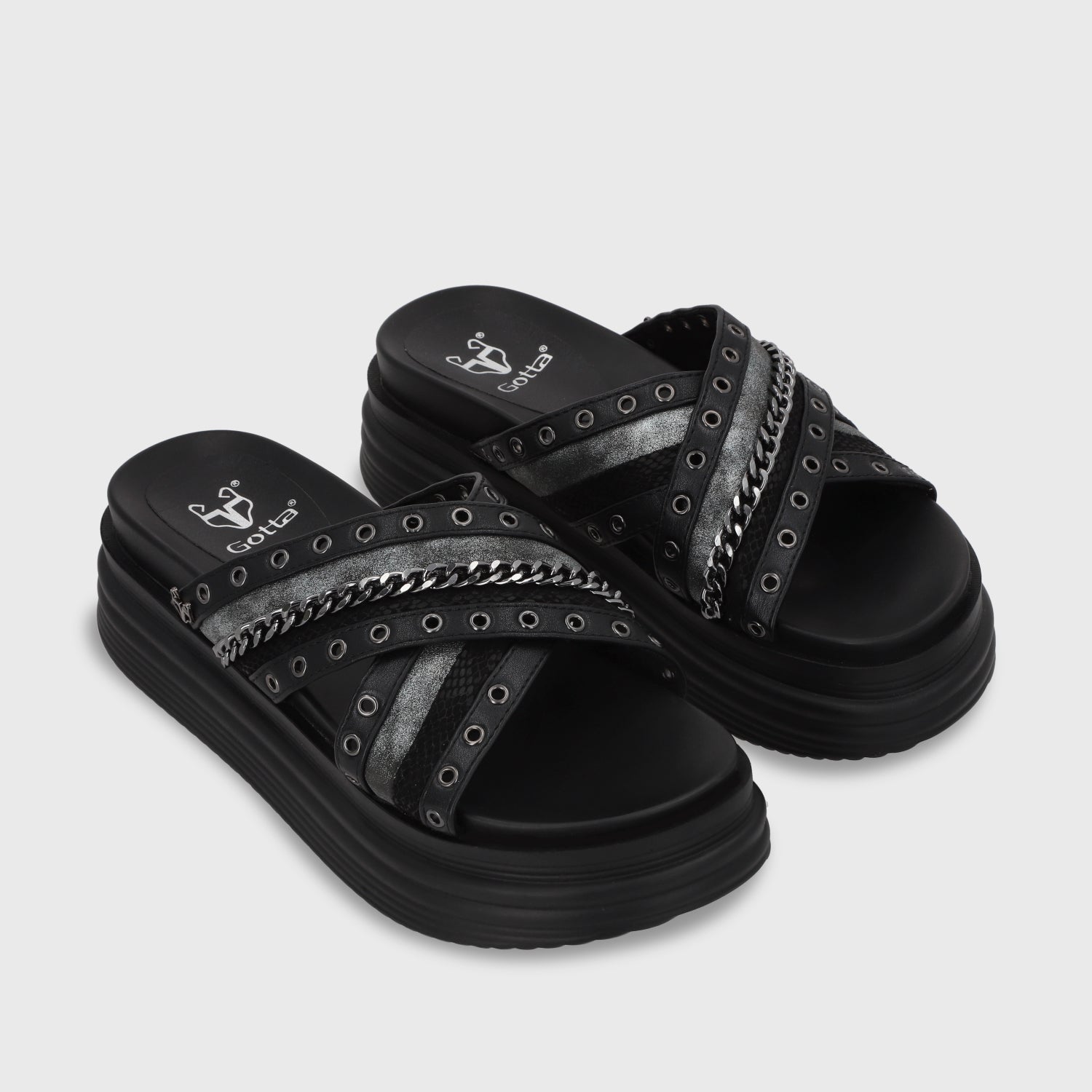 Sandalia Plataforma Negro Mujer 1571B