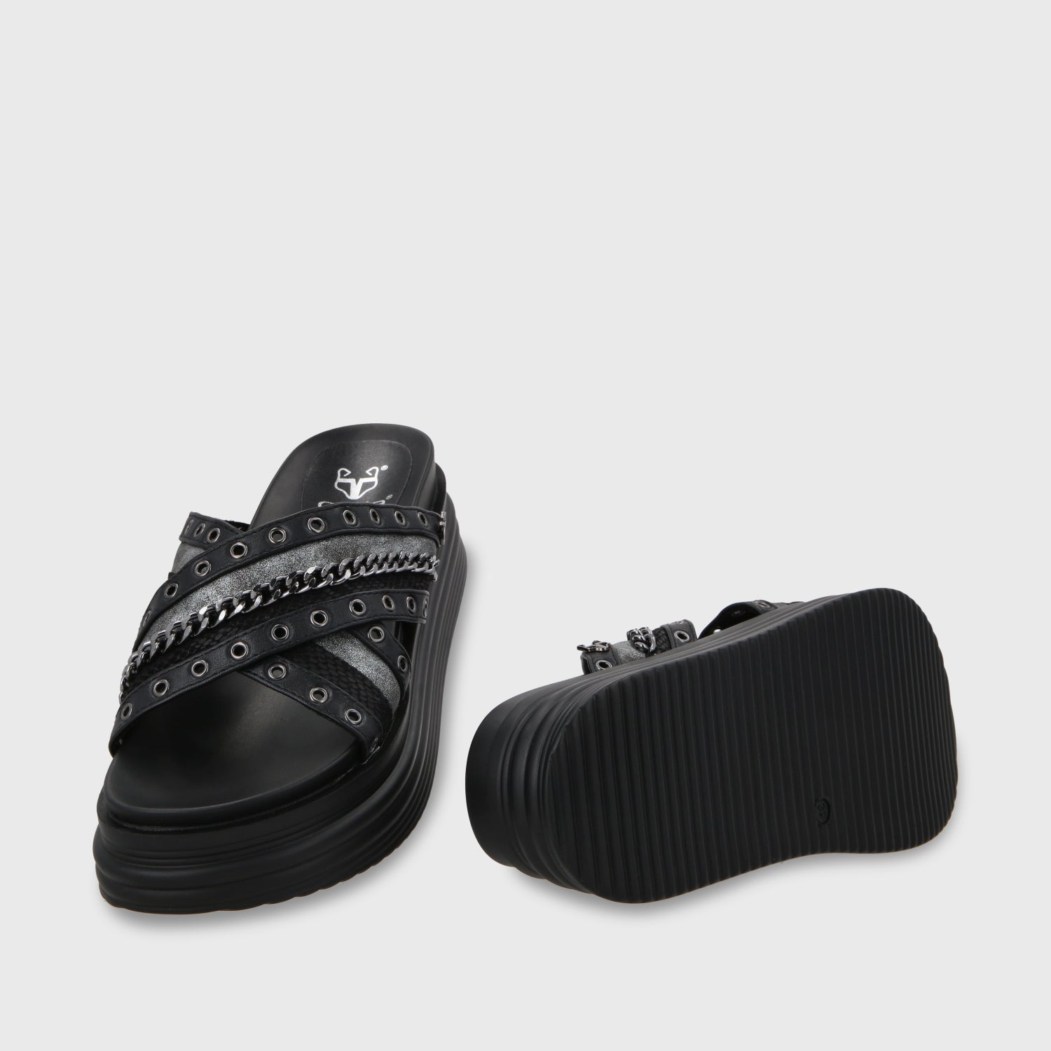 Sandalia Plataforma Negro Mujer 1571B
