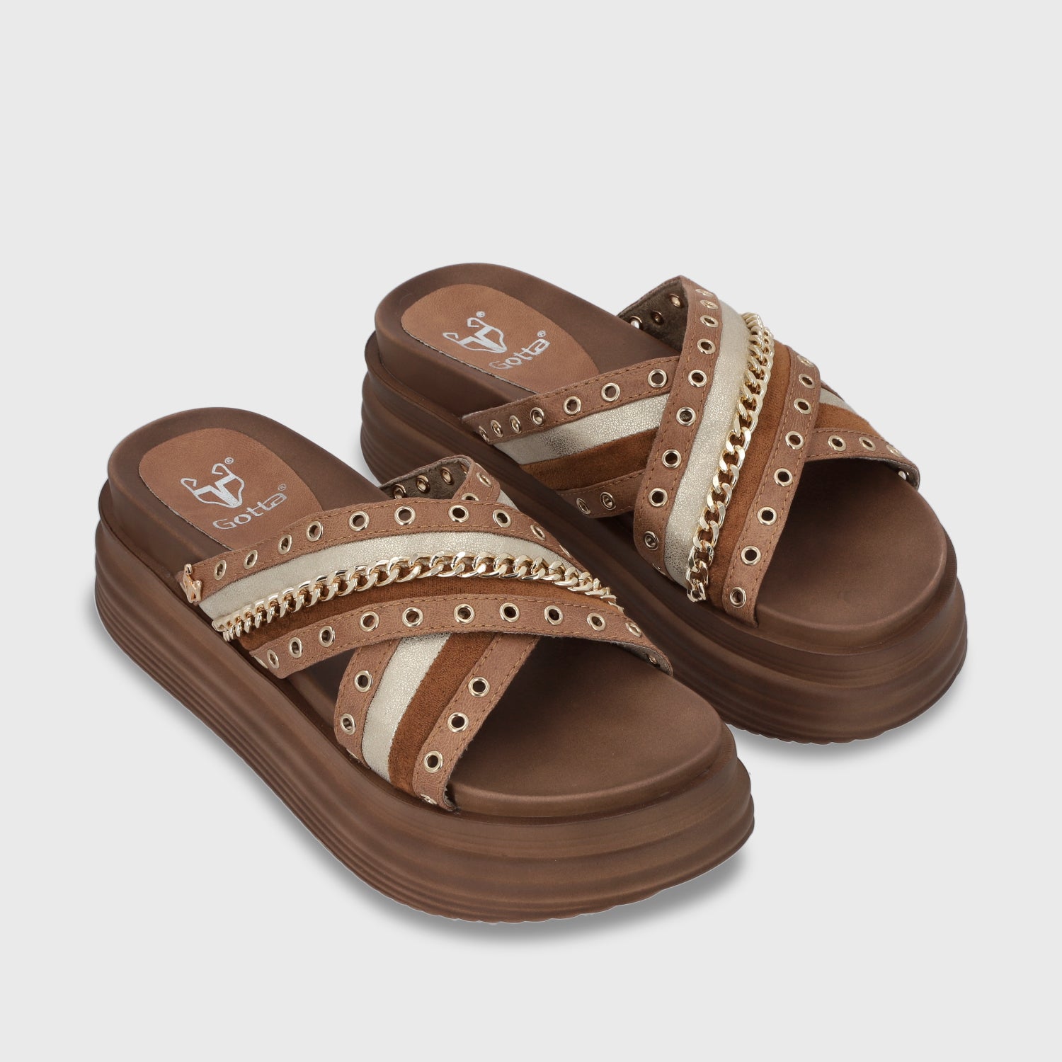 Sandalia Plataforma Camel Mujer 1571B