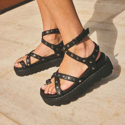 Sandalia Negra Mujer 1573H