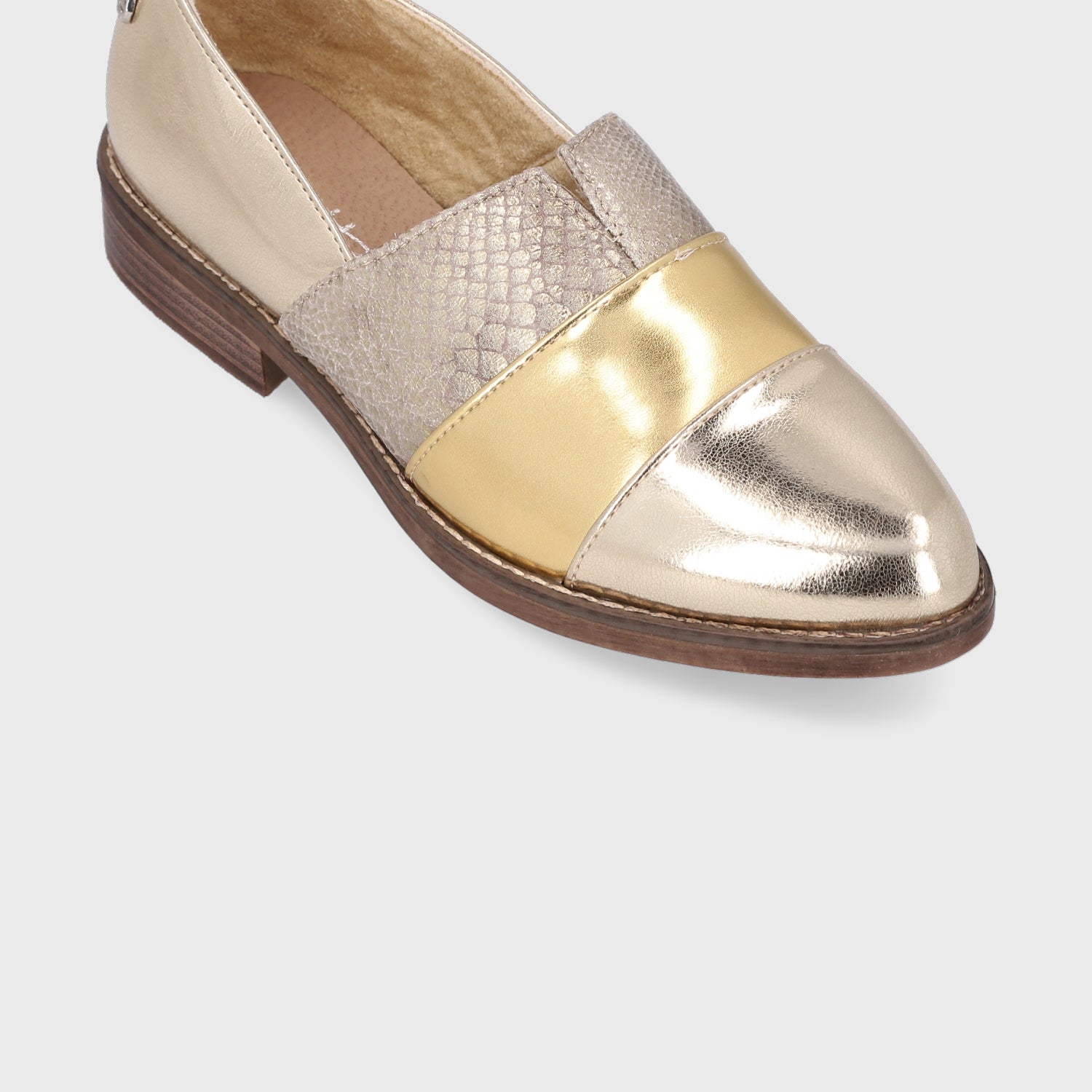 Zapatos Oxford Calzados Dorado Mujer Vélez Zapato De Cordón Alba
