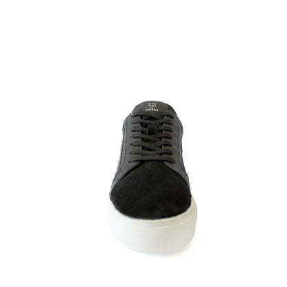 Zapatilla Negra Cuero Mujer 18521