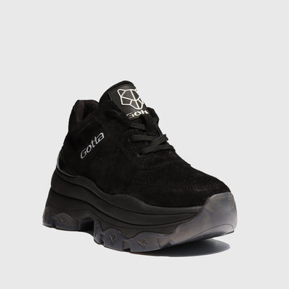 Zapatilla Cuero Negra Mujer 18540