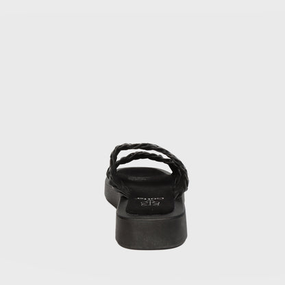Sandalia Plana Negra Mujer 23290