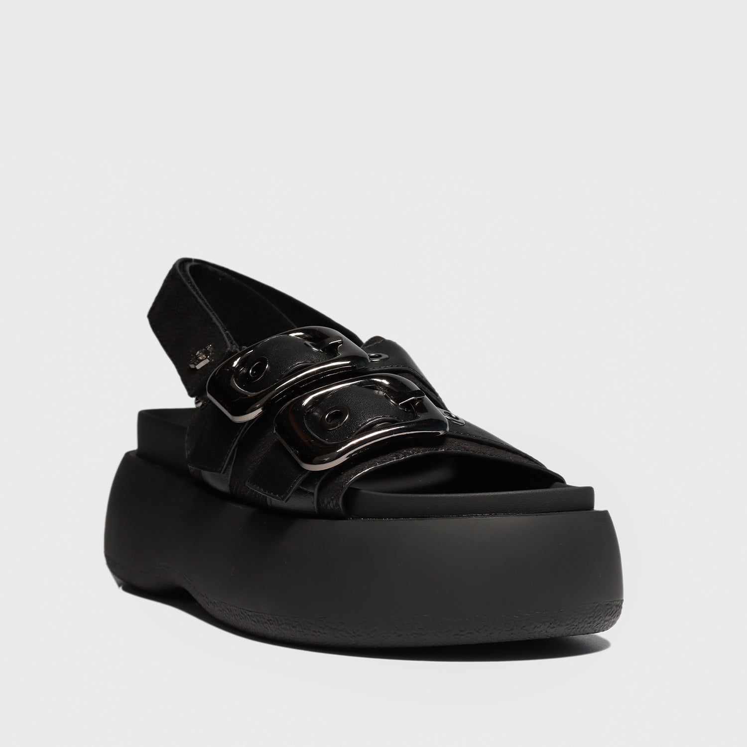 Sandalia Plataforma Negra Mujer 25270