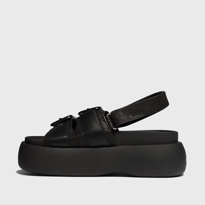Sandalia Plataforma Negra Mujer 25270