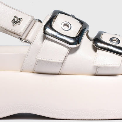 Sandalia Plataforma Blanca Mujer 25270