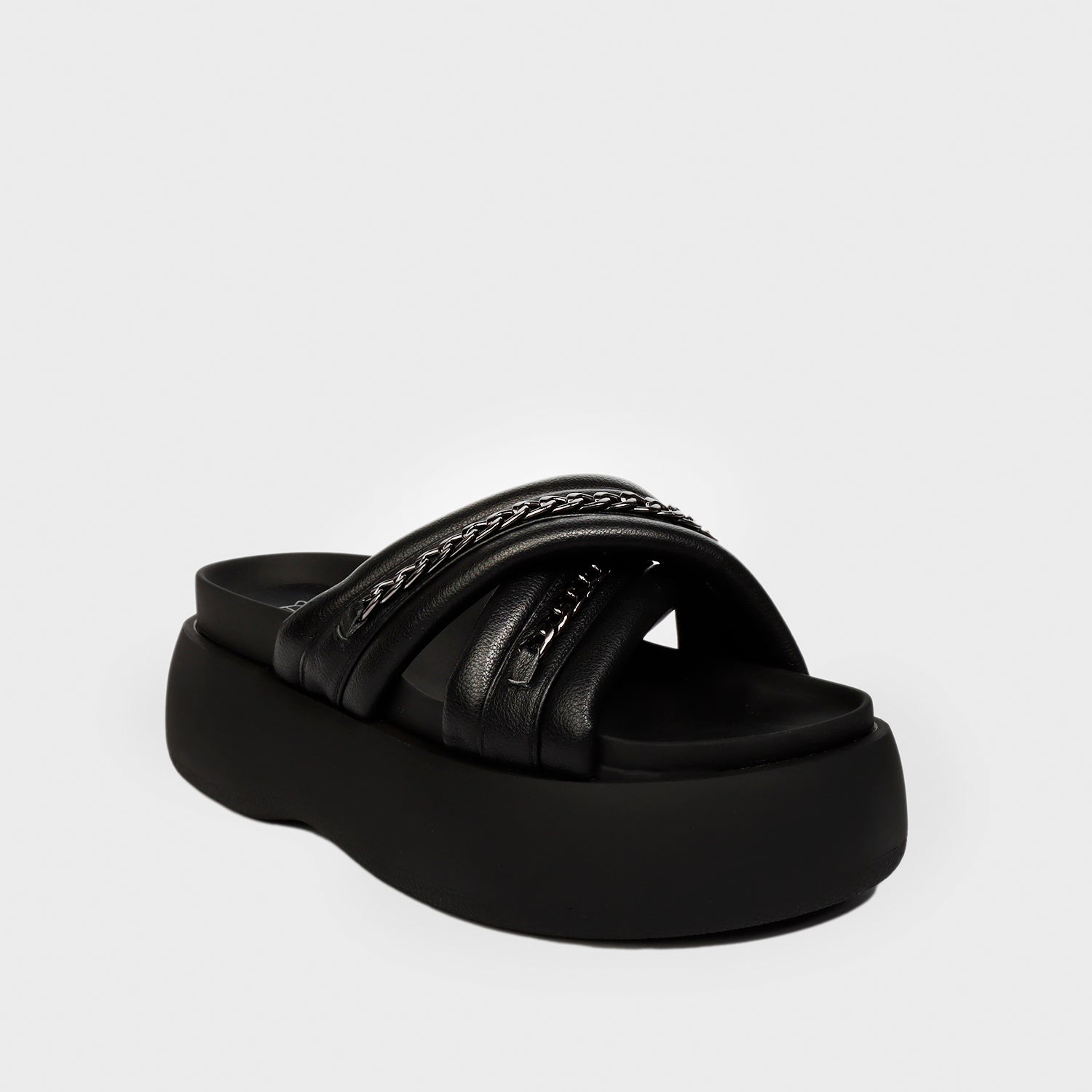 Sandalia Plataforma Negra Mujer 25272