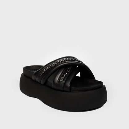 Sandalia Plataforma Negra Mujer 25272