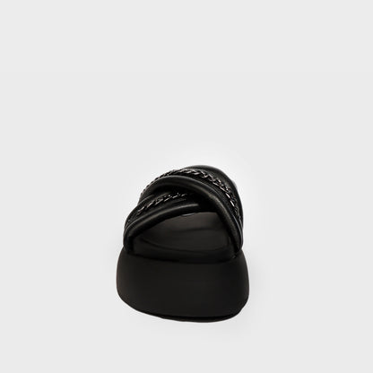 Sandalia Plataforma Negra Mujer 25272