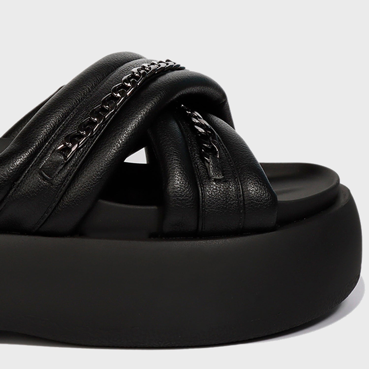 Sandalia Plataforma Negra Mujer 25272