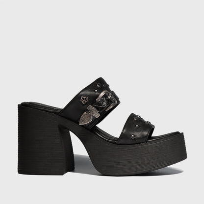 Sandalia Negra Mujer 25411