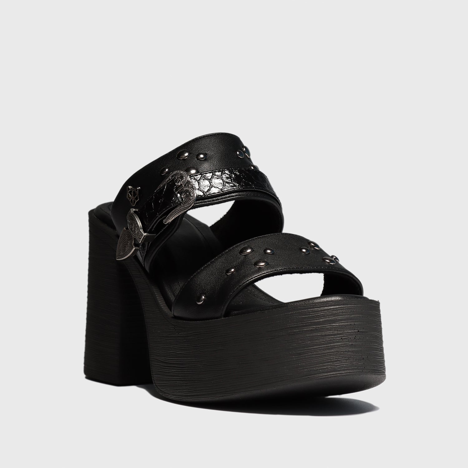 Sandalia Negra Mujer 25411