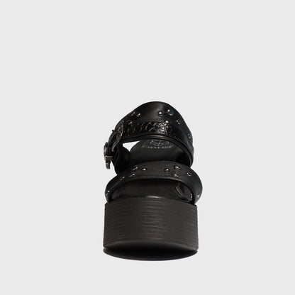 Sandalia Negra Mujer 25411