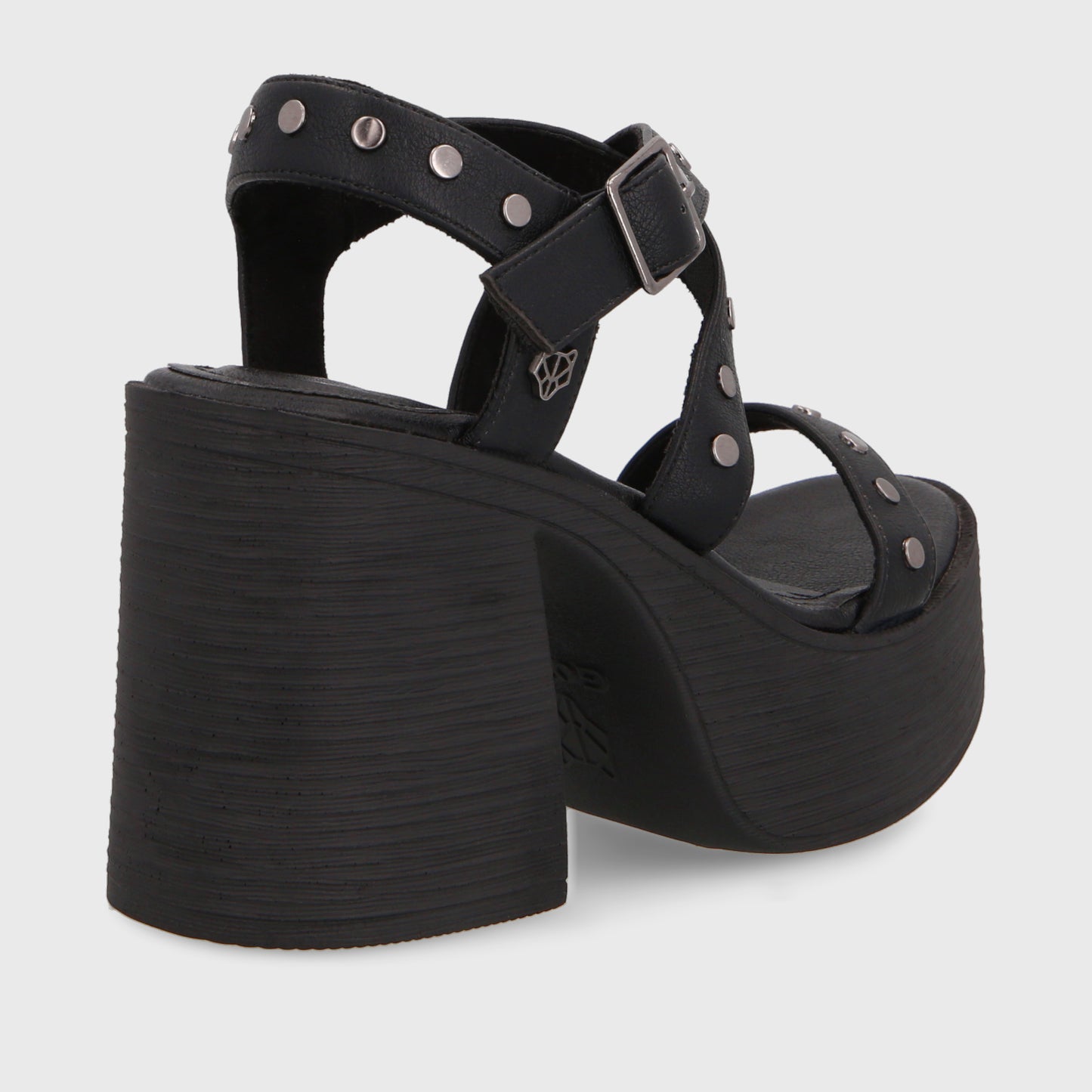 Sandalia Plataforma Negra Mujer 25413