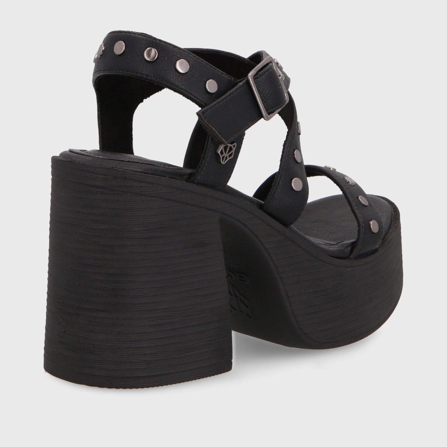 Sandalia Plataforma Negra Mujer 25413