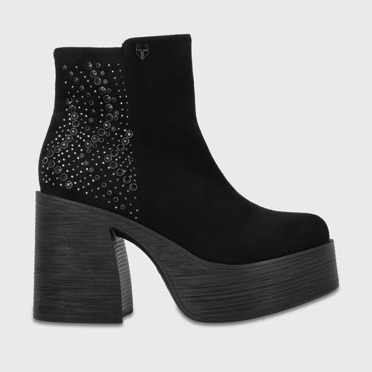 Botín Plataforma Negro Mujer 25637