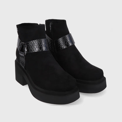 Botín Taco Negro Mujer 25673