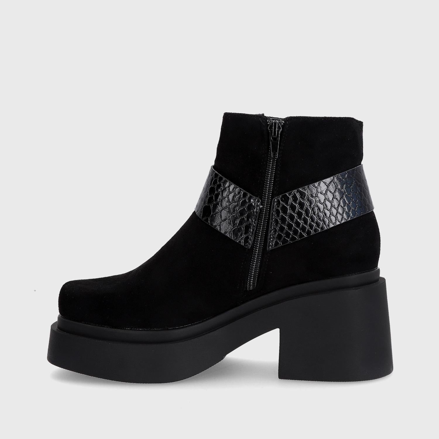 Botín Taco Negro Mujer 25673
