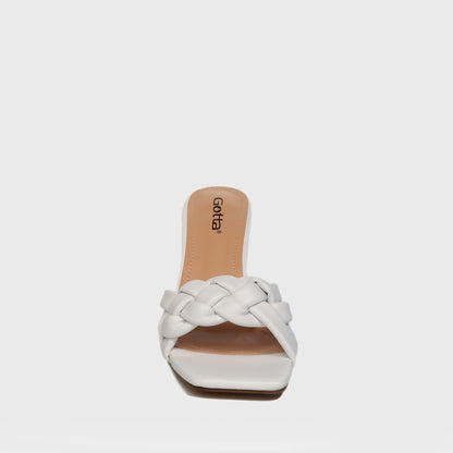 Sandalia Taco Blanca Mujer 25701