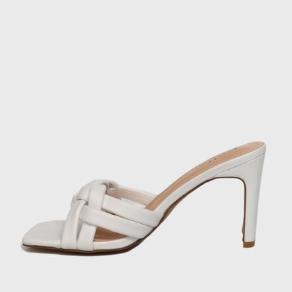 Sandalia Taco Blanca Mujer 25701