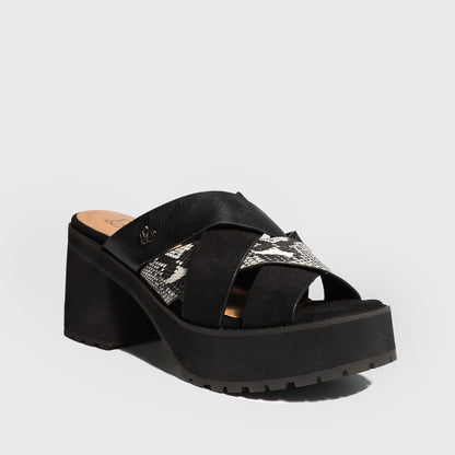 Sandalia Negra Mujer 25795