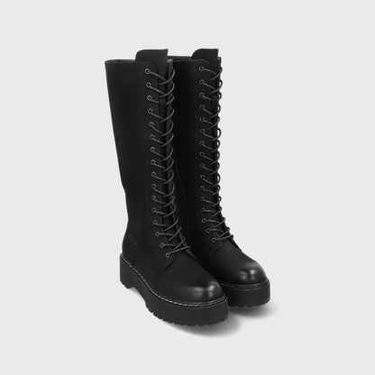 Bota Plataforma Negra Mujer 26061