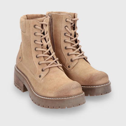 Botín Cuero Beige Mujer 28503