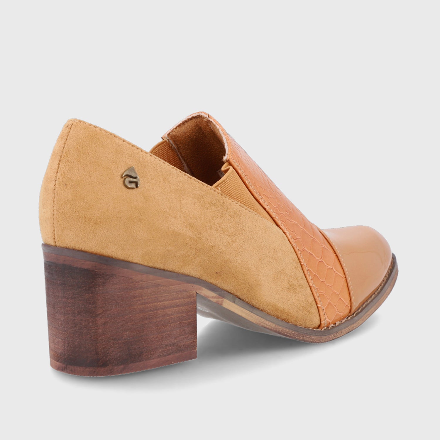 Zapato Taco Camel  Mujer 33731
