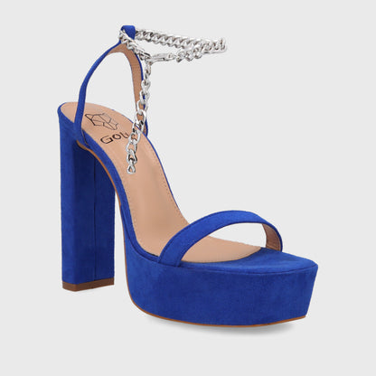 Sandalia Taco Azul Mujer 35101