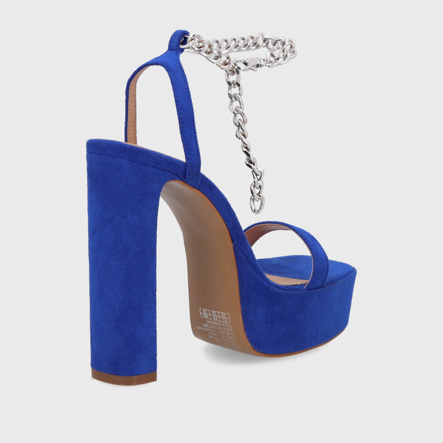 Sandalia Taco Azul Mujer 35101