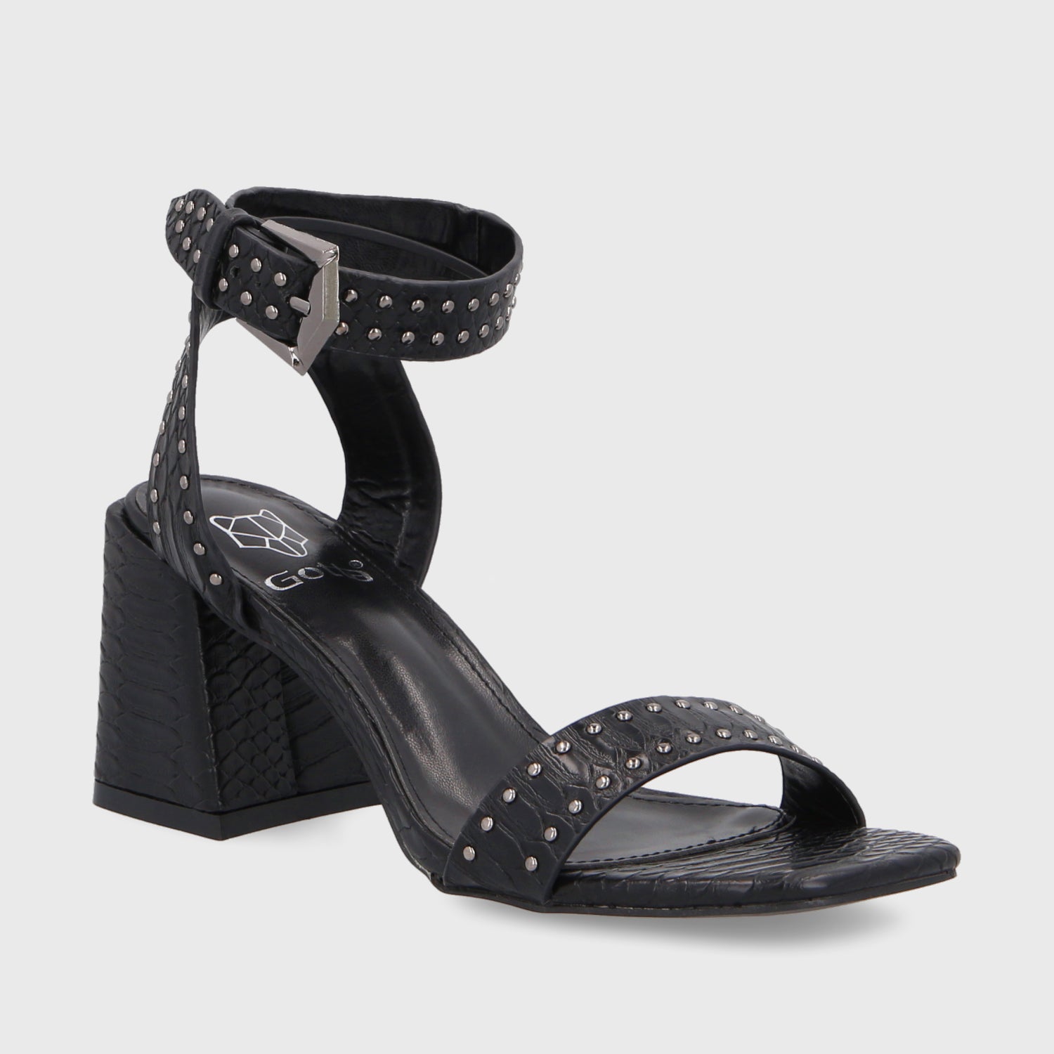 Sandalia Taco Negra Mujer 35131