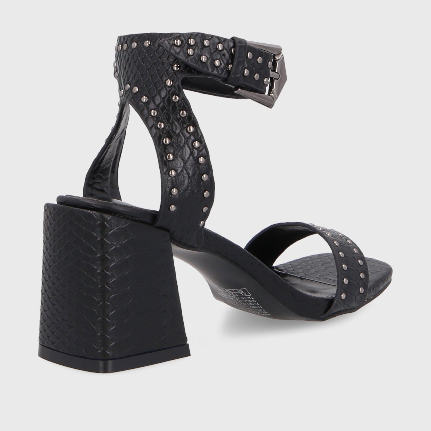 Sandalia Taco Negra Mujer 35131