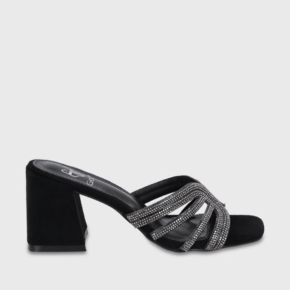 Sandalia Taco Negra Mujer 35135